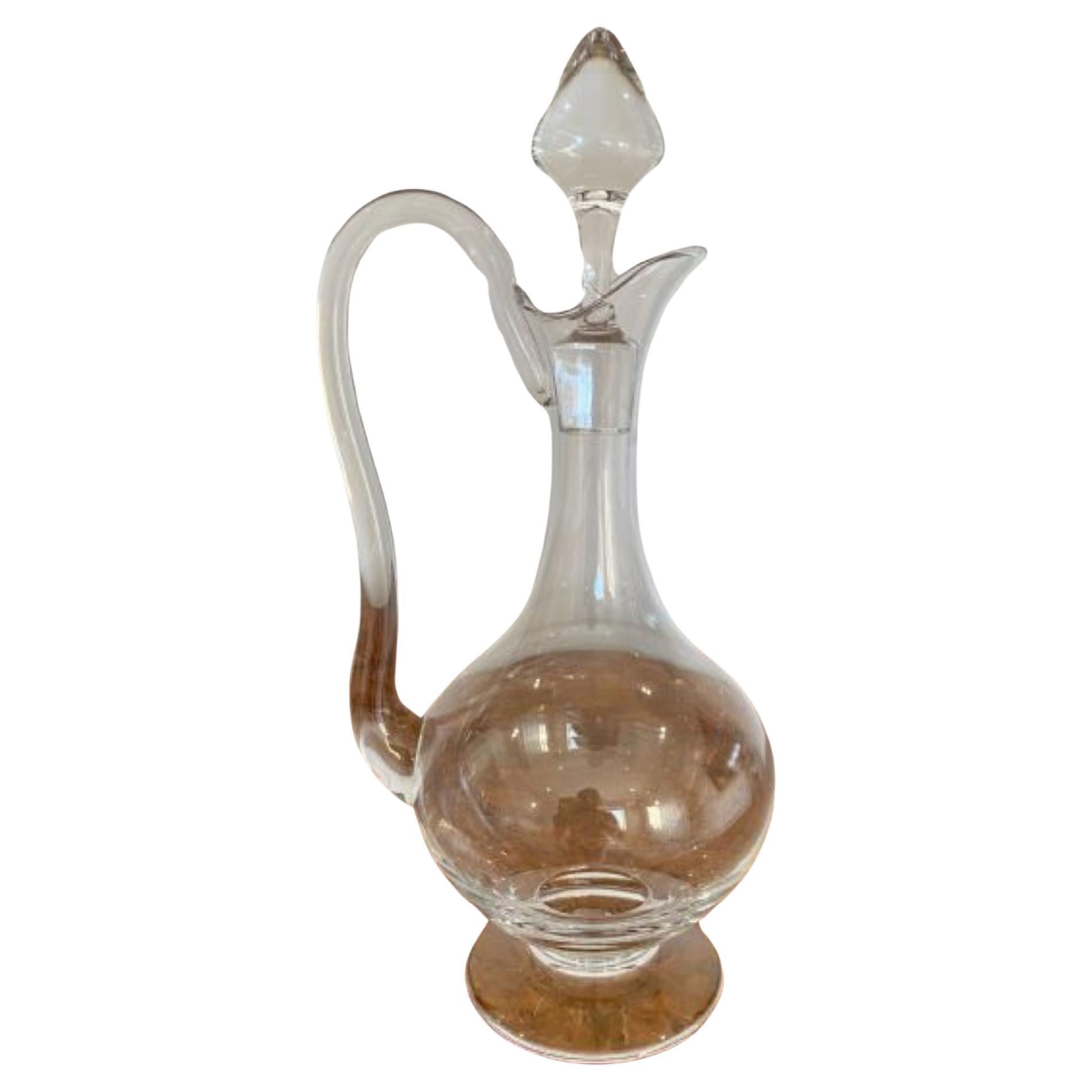 Antique Edwardian Quality Glass Decanter For Sale