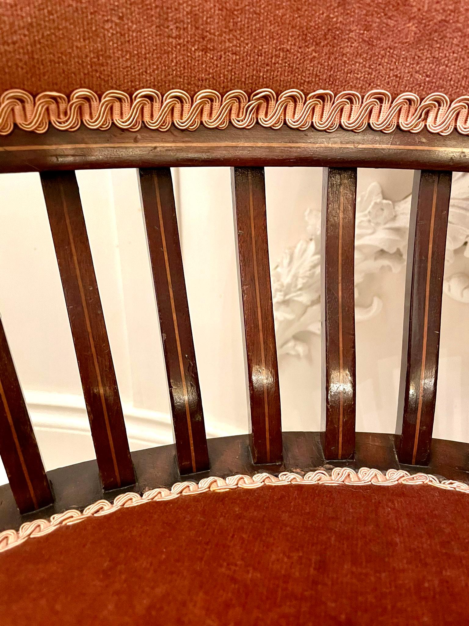 Antique Edwardian Quality Inlaid Mahogany Armchair 3