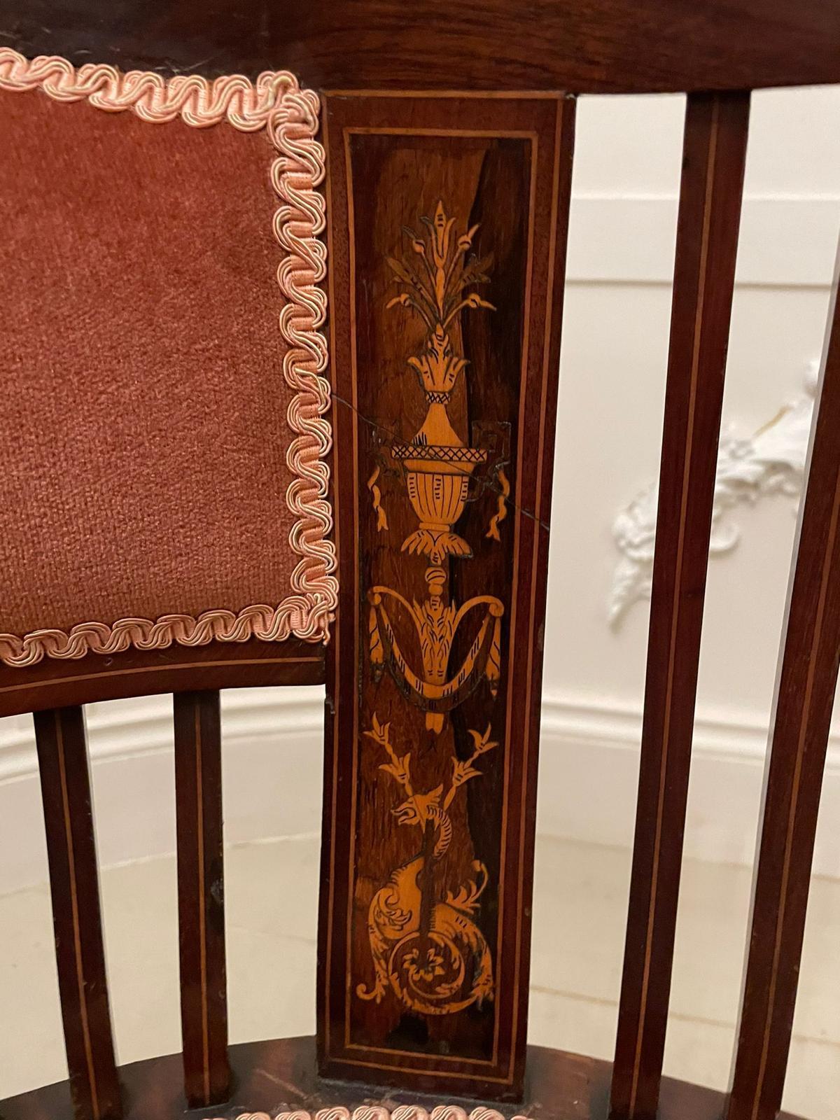 Antique Edwardian Quality Inlaid Mahogany Armchair 6