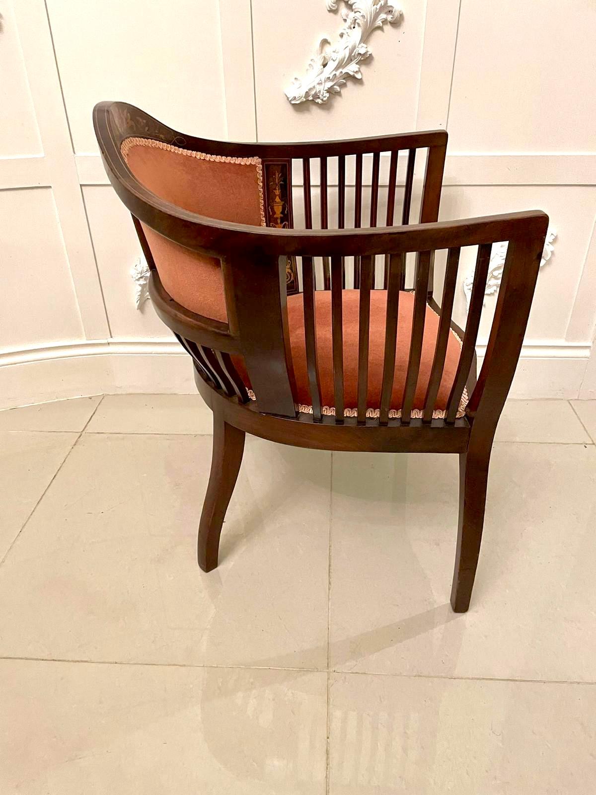 Victorian Antique Edwardian Quality Inlaid Mahogany Armchair