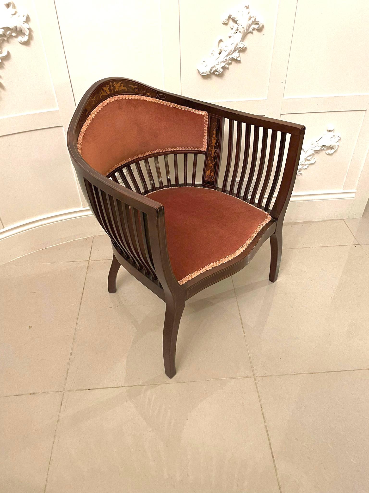 Other Antique Edwardian Quality Inlaid Mahogany Armchair