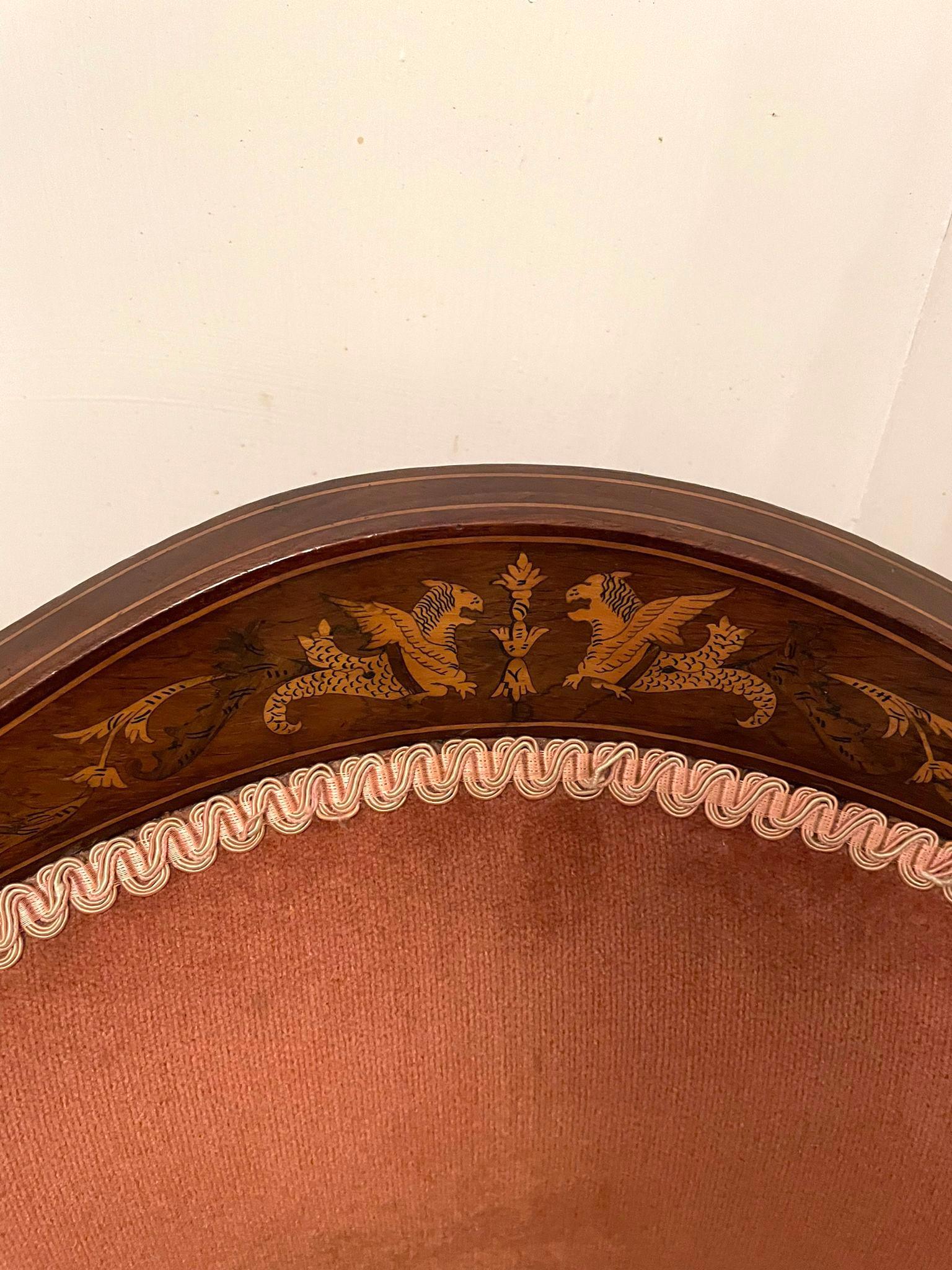 Antique Edwardian Quality Inlaid Mahogany Armchair 1