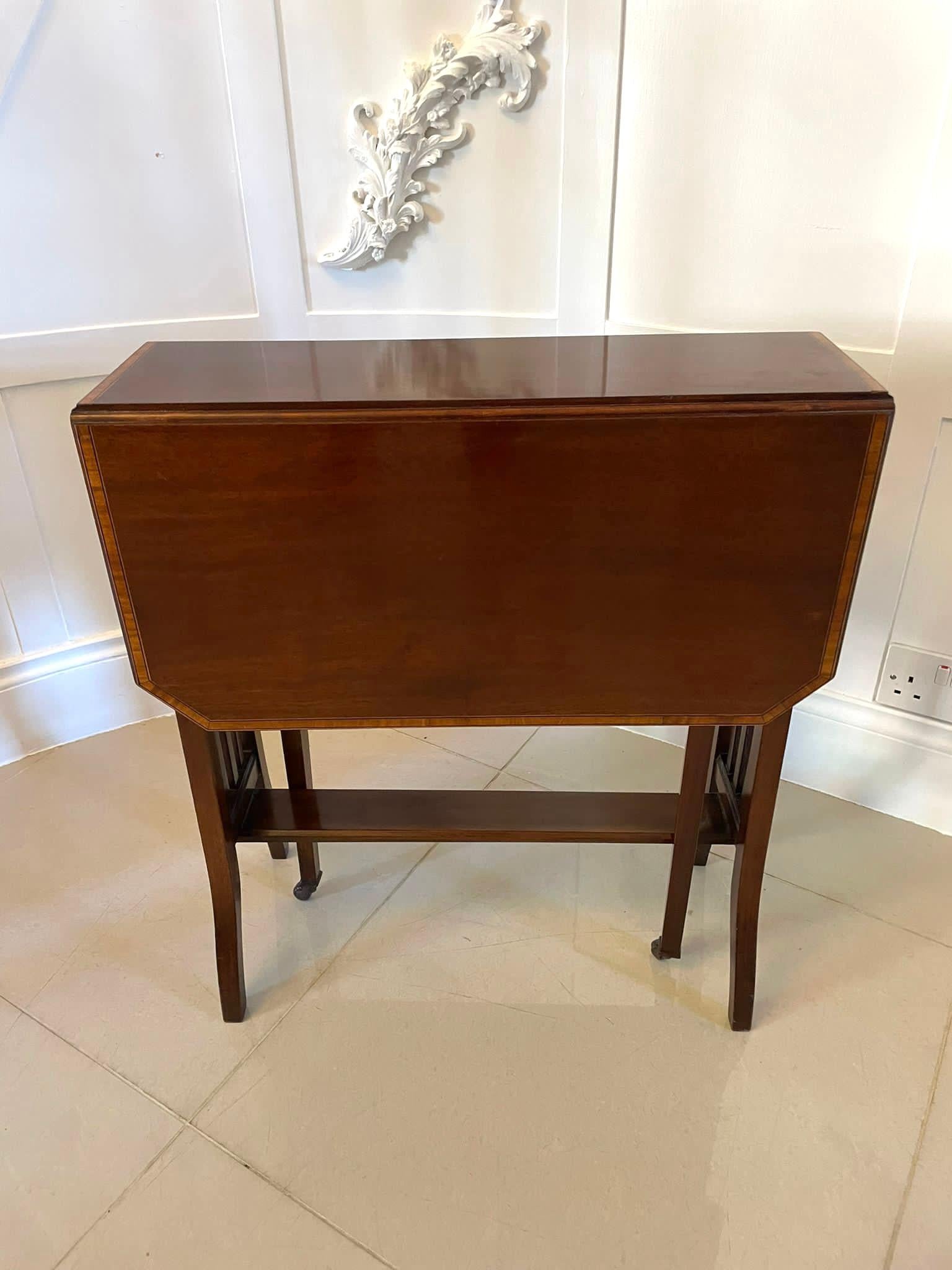 Other Antique Edwardian Quality Inlaid Mahogany Sutherland Table For Sale