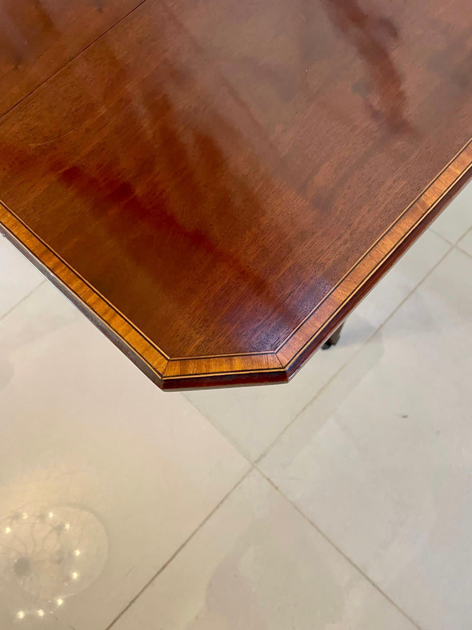 Antique Edwardian Quality Inlaid Mahogany Sutherland Table For Sale 2