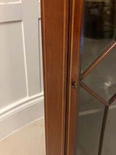 Antique Edwardian Quality Inlaid Mahogany Wall Hanging Corner Display Cabinet