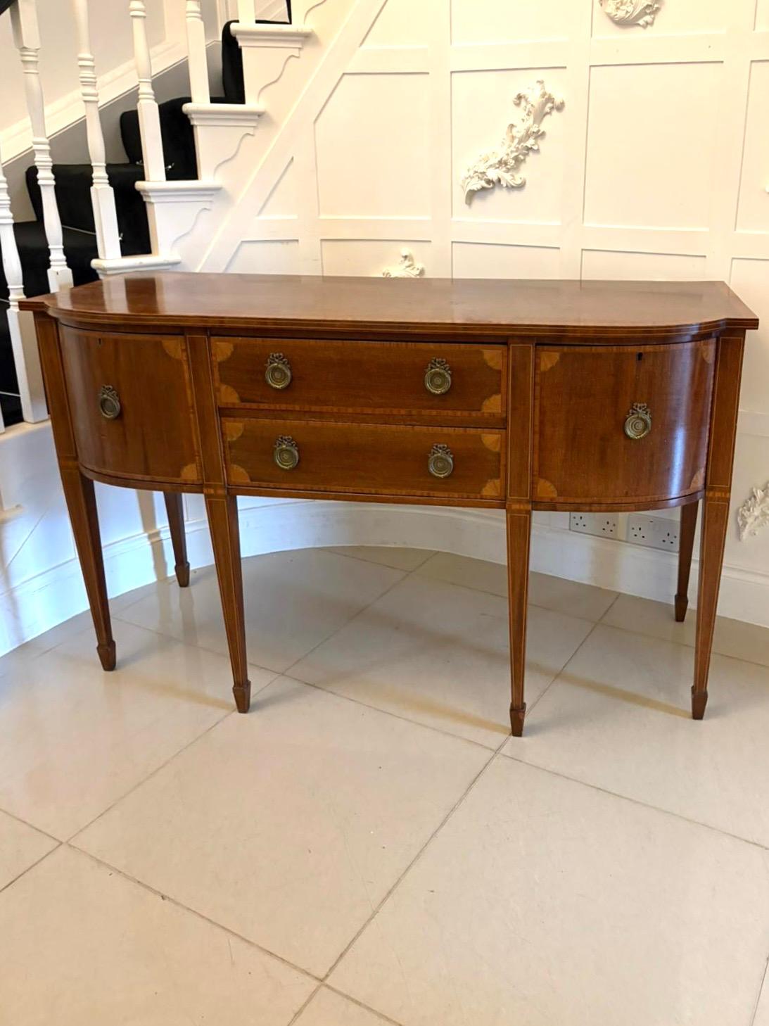 Antique Edwardian Quality Mahogany and Satinwood Crossbanded Sideboard For Sale 5