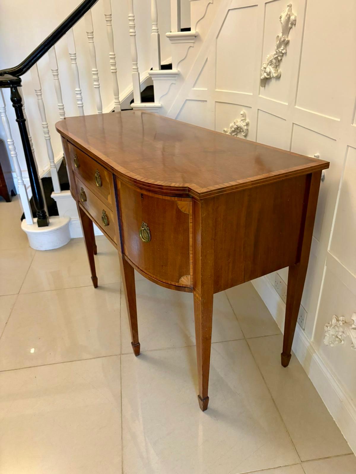 Antique Edwardian Quality Mahogany and Satinwood Crossbanded Sideboard For Sale 6