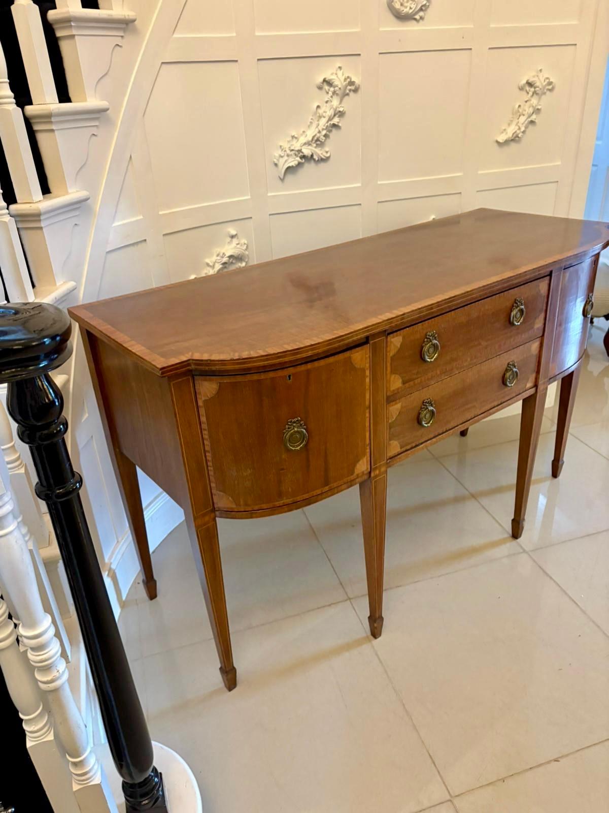 Antique Edwardian Quality Mahogany and Satinwood Crossbanded Sideboard For Sale 9