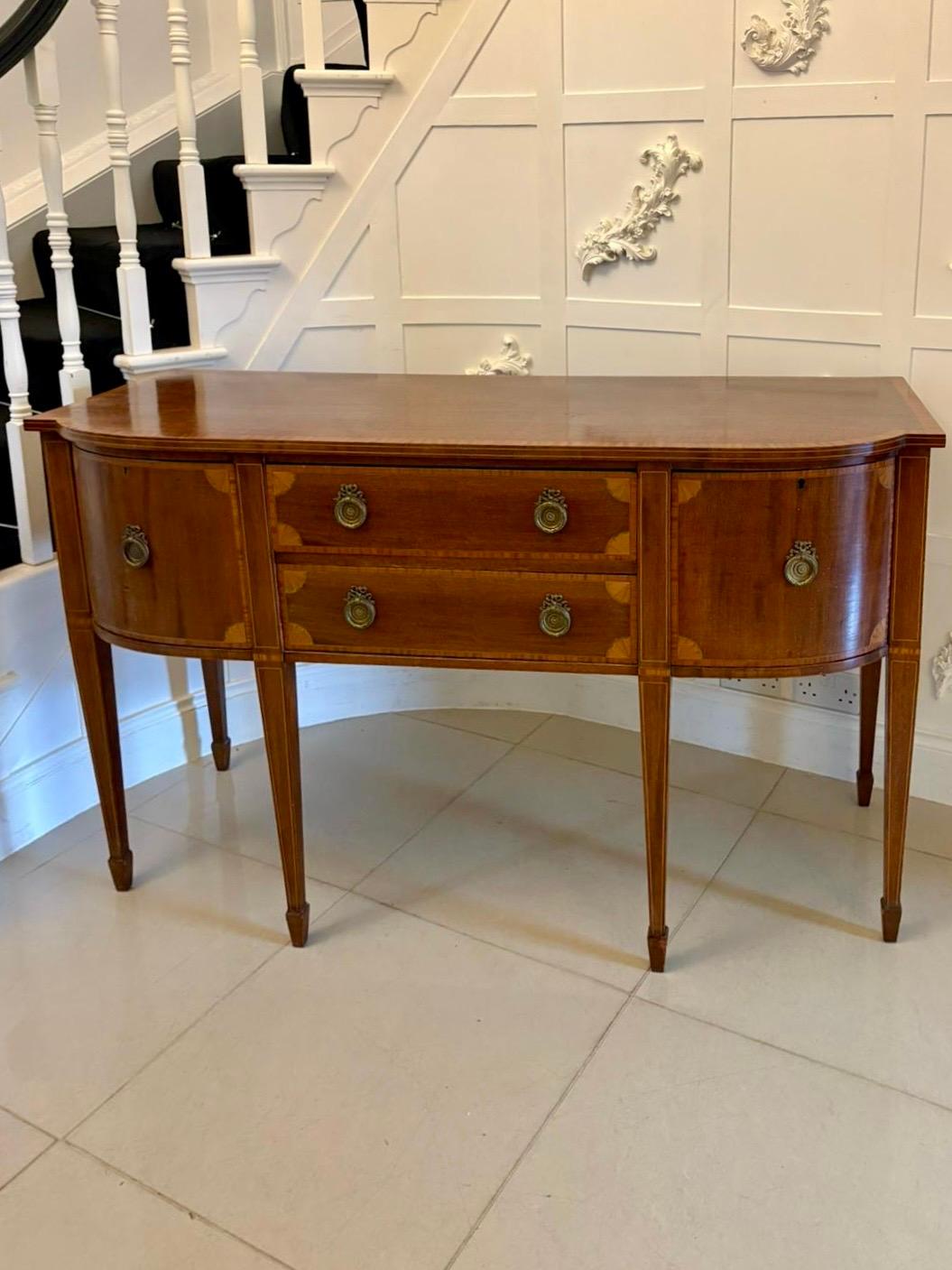 Antique Edwardian Quality Mahogany and Satinwood Crossbanded Sideboard For Sale 1