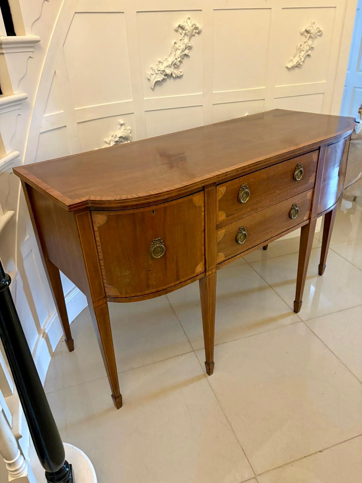 Antique Edwardian Quality Mahogany and Satinwood Crossbanded Sideboard For Sale 2