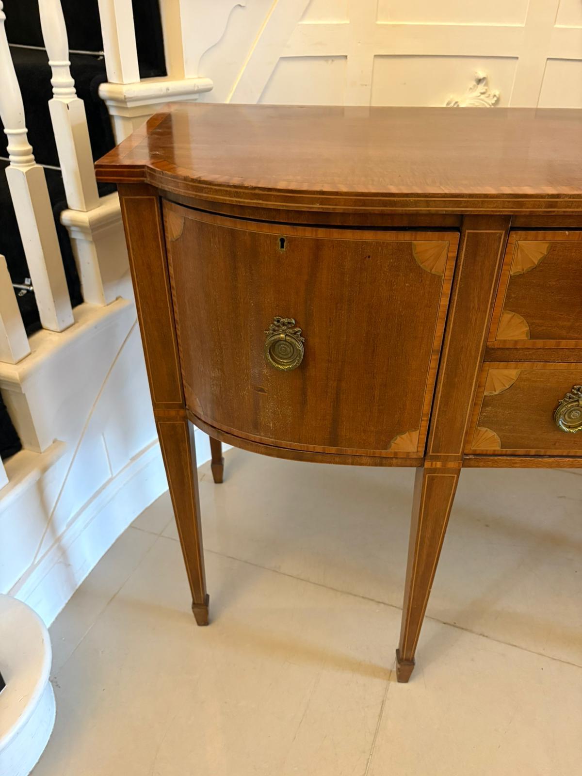 Antique Edwardian Quality Mahogany and Satinwood Crossbanded Sideboard For Sale 3