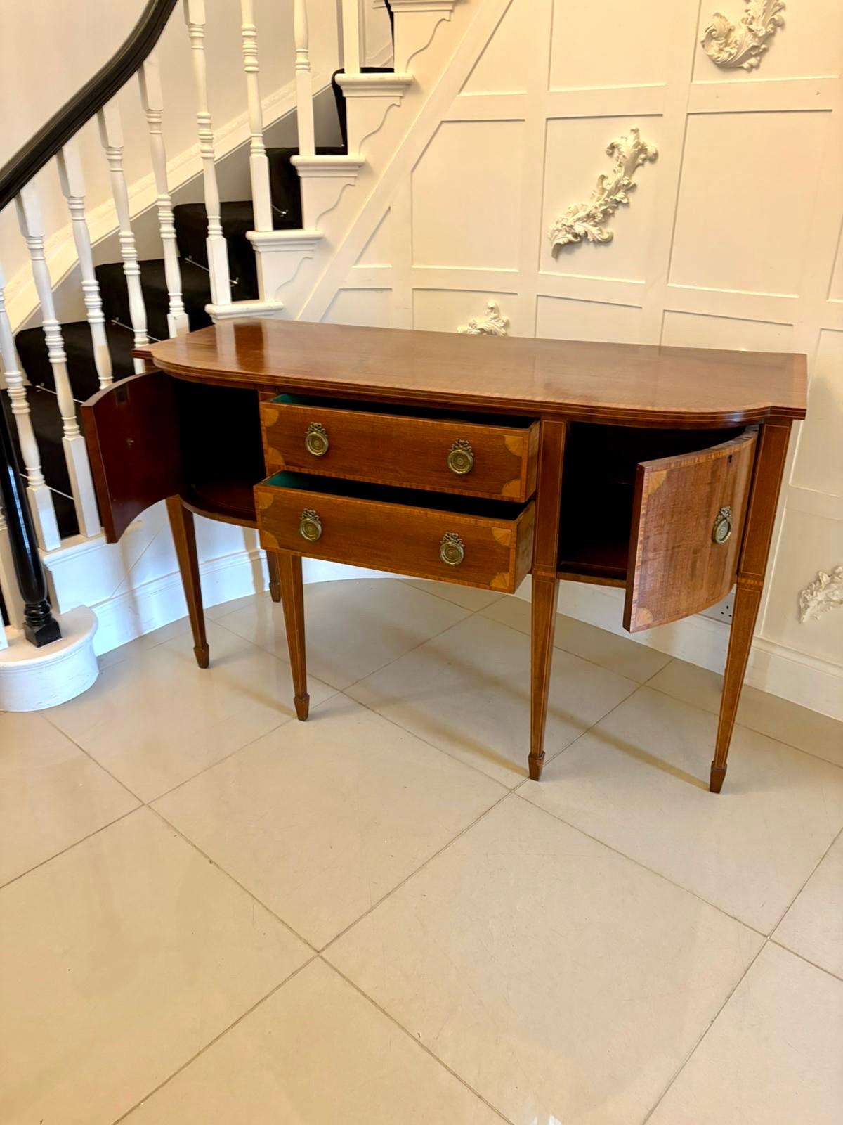 Antique Edwardian Quality Mahogany and Satinwood Crossbanded Sideboard For Sale 4