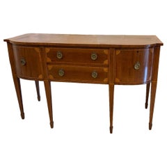 Antique Edwardian Quality Mahogany and Satinwood Crossbanded Sideboard