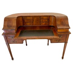 Antique Edwardian Quality Mahogany and Satinwood Inlaid Freestanding Carlton Ho