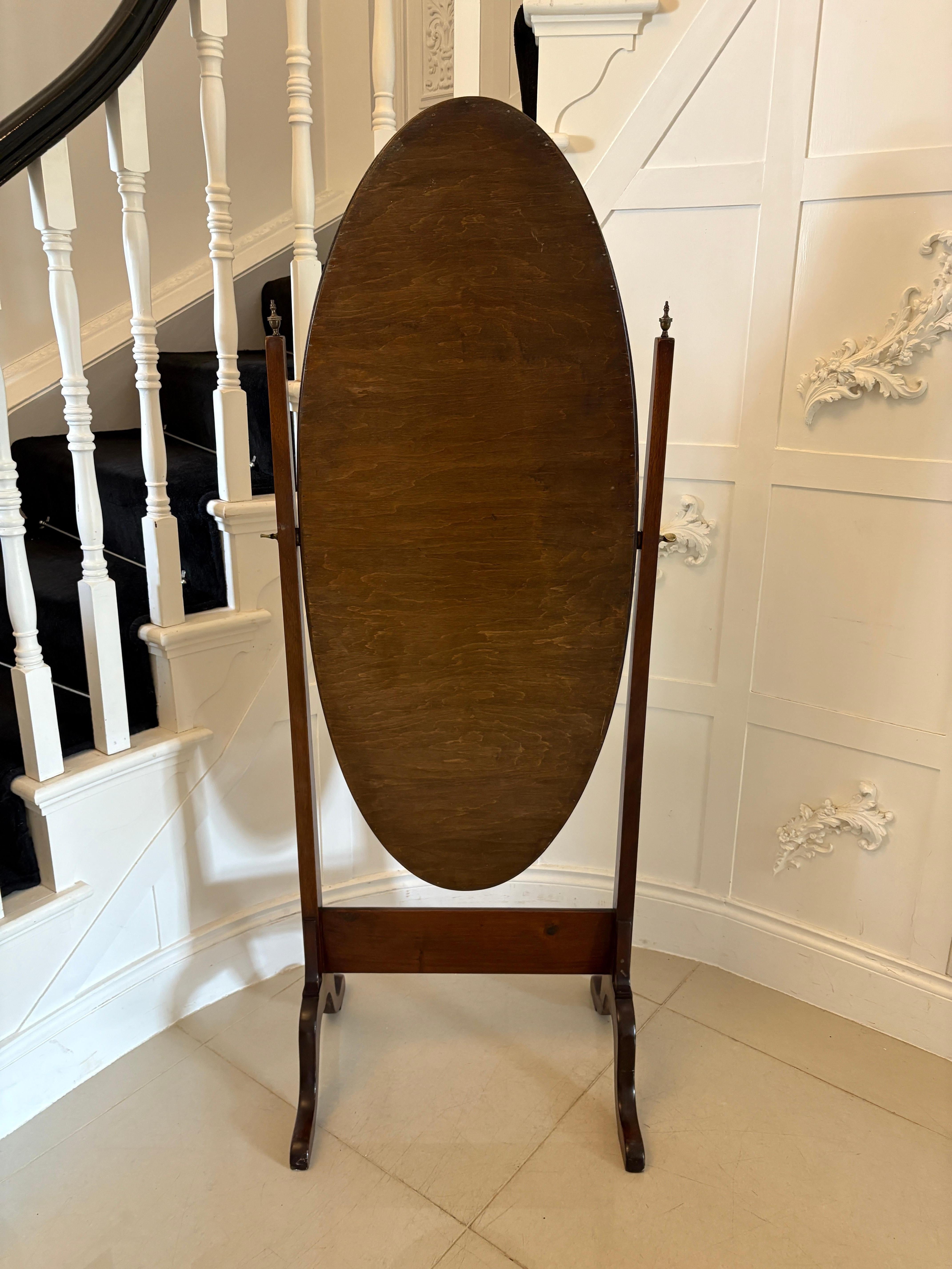 Antique Edwardian Quality Mahogany Cheval Mirror In Good Condition For Sale In Suffolk, GB