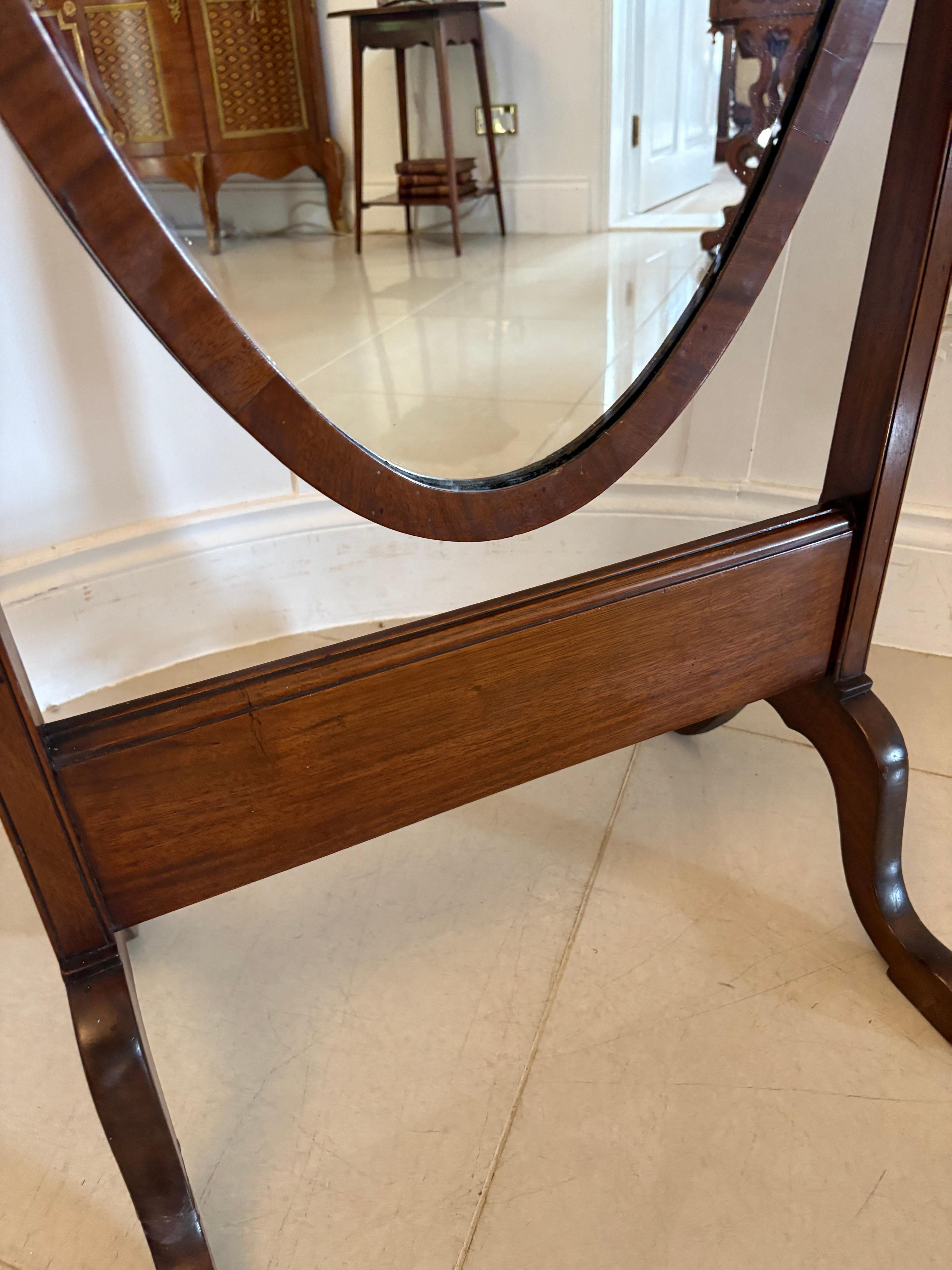 Other Antique Edwardian Quality Mahogany Cheval Mirror For Sale