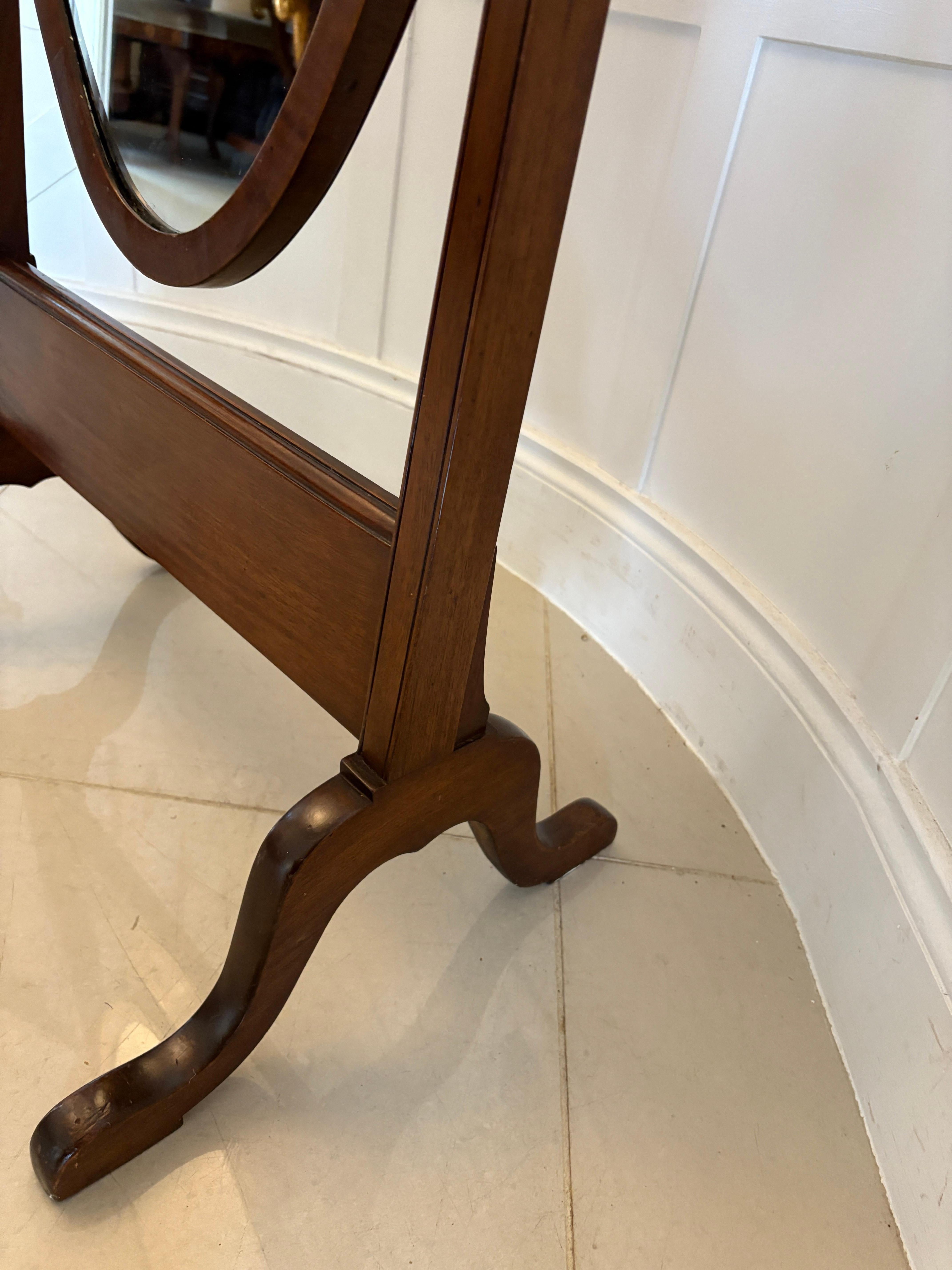 Antique Edwardian Quality Mahogany Cheval Mirror For Sale 2