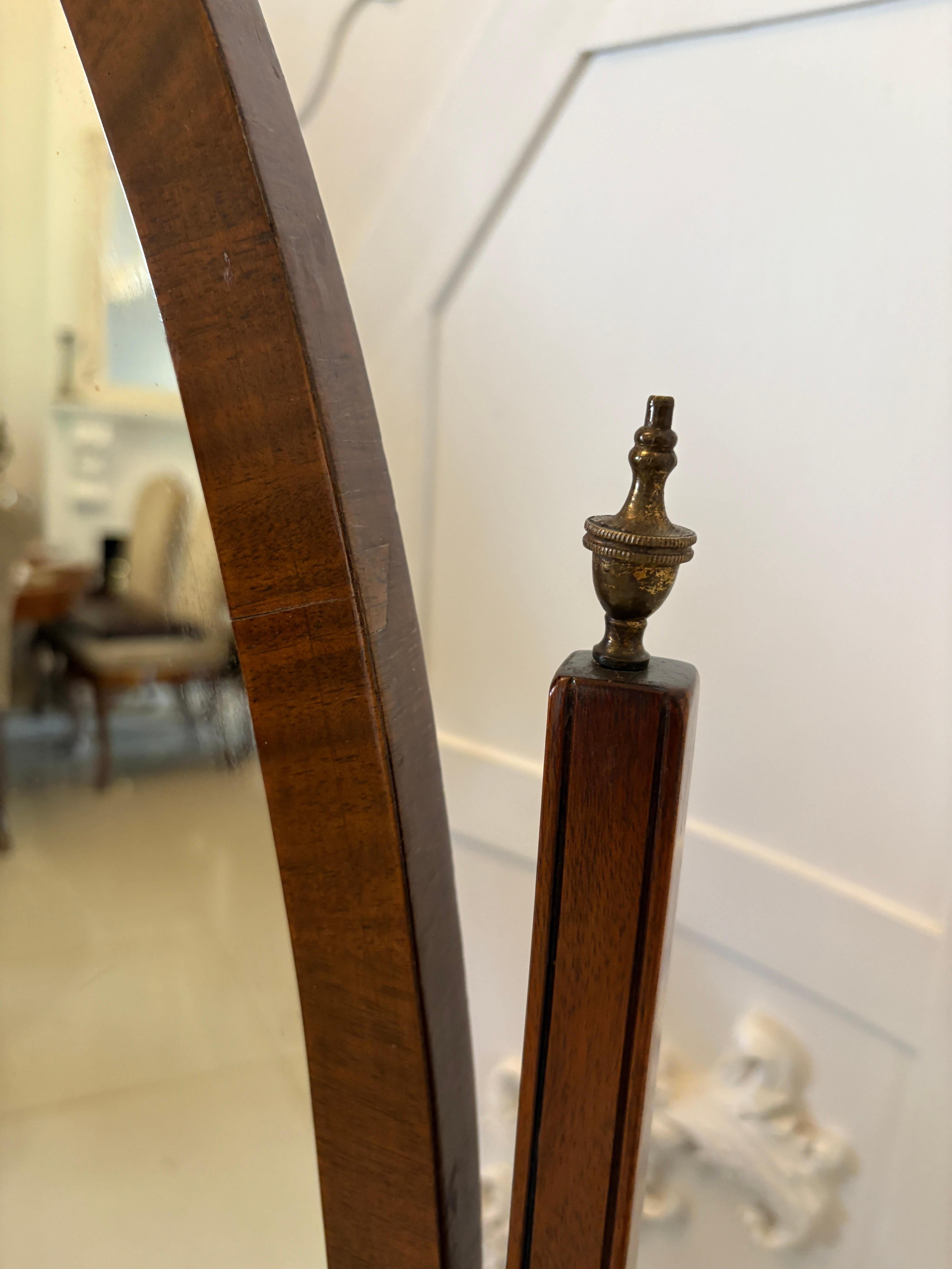 Antique Edwardian Quality Mahogany Cheval Mirror For Sale 3