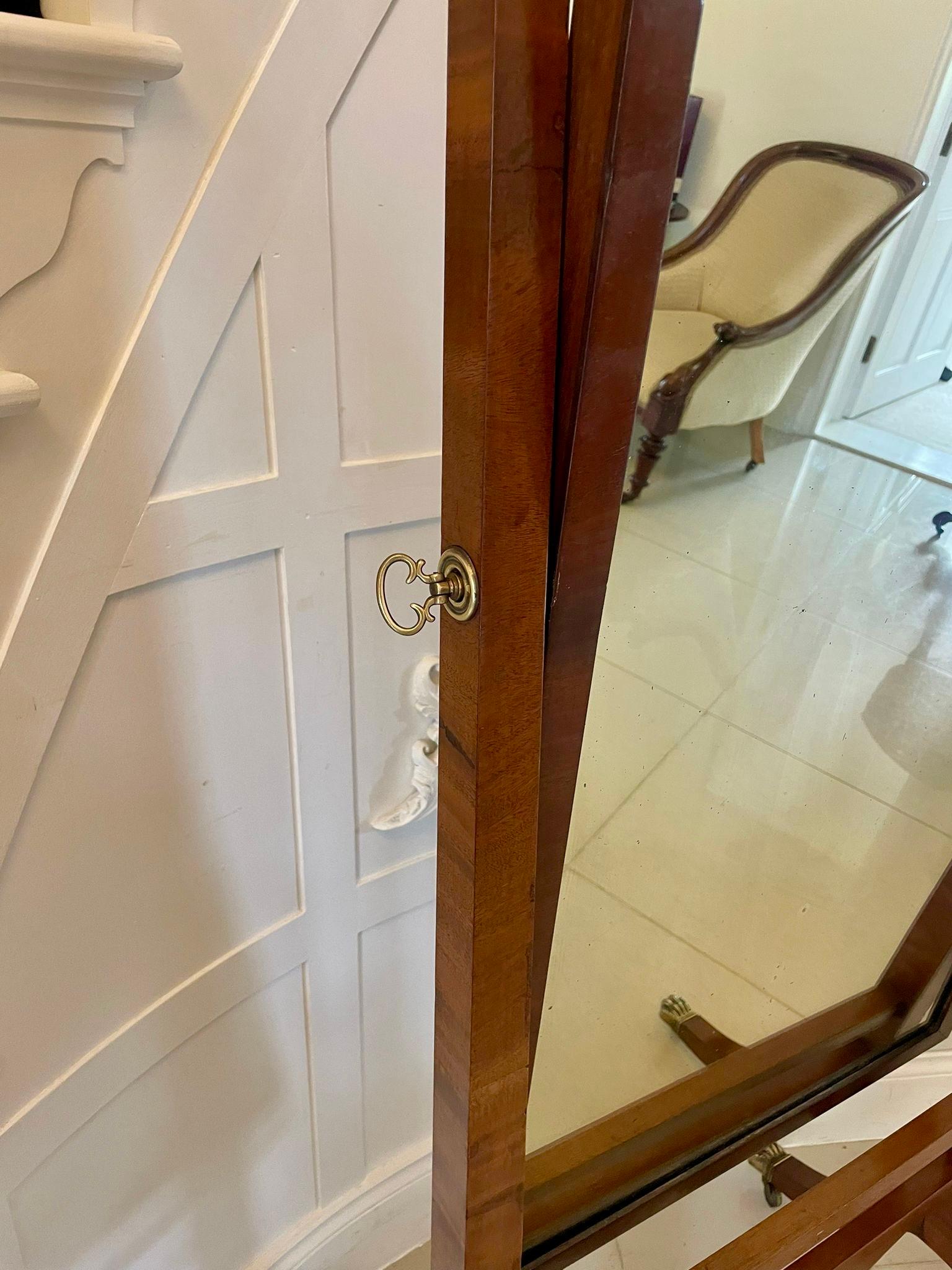 20th Century Antique Edwardian Quality Mahogany Free Standing Cheval Mirror