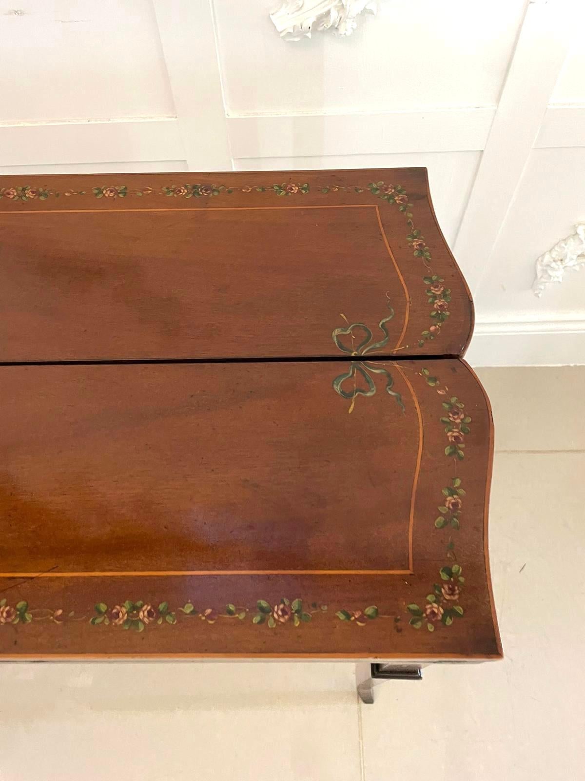 Antique Edwardian Quality Mahogany Hand Painted Card/Side Table  For Sale 7