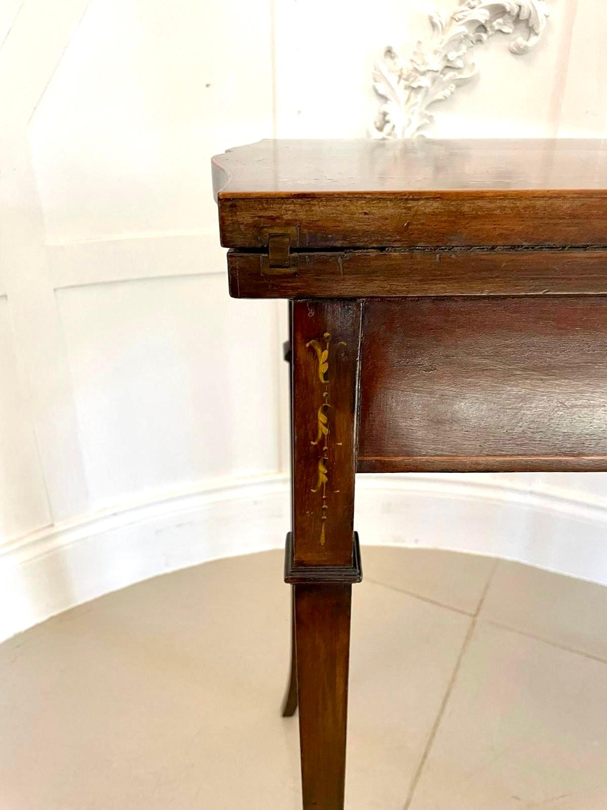 Antique Edwardian Quality Mahogany Hand Painted Card/Side Table  For Sale 9