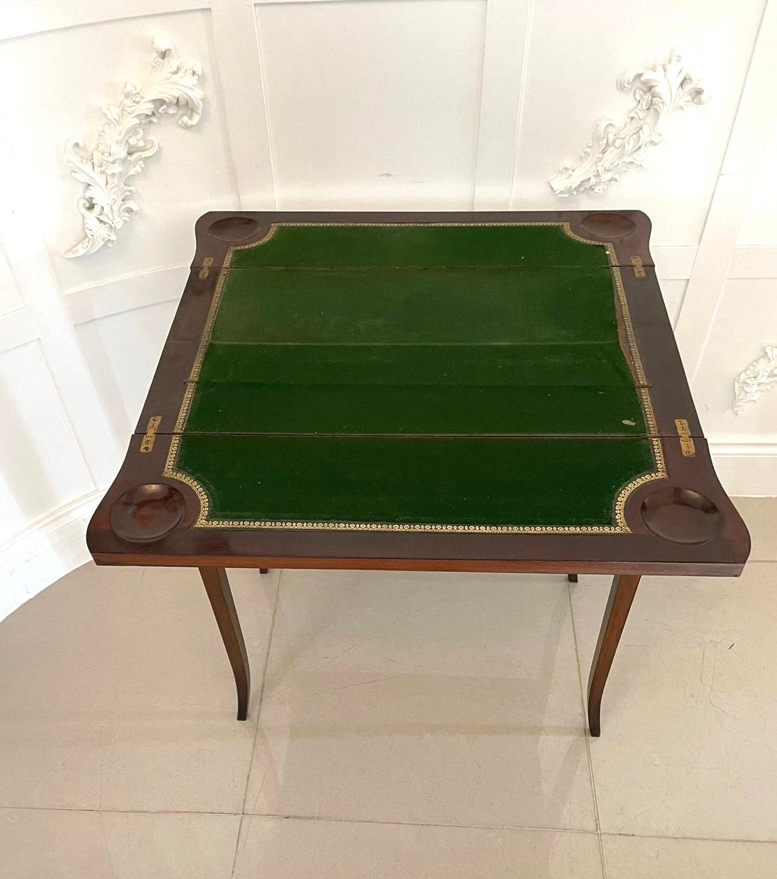 Antique Edwardian Quality Mahogany Hand Painted Card/Side Table  For Sale 1