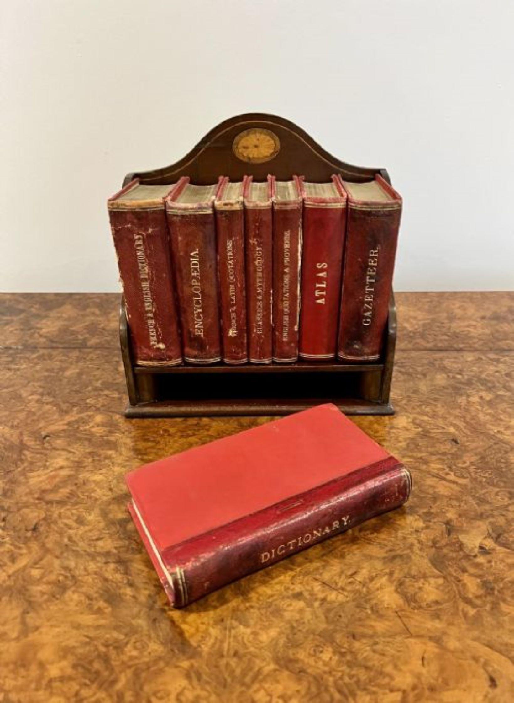 Antique Edwardian quality mahogany inlaid book rack For Sale 1