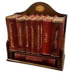 Antique Edwardian quality mahogany inlaid book rack