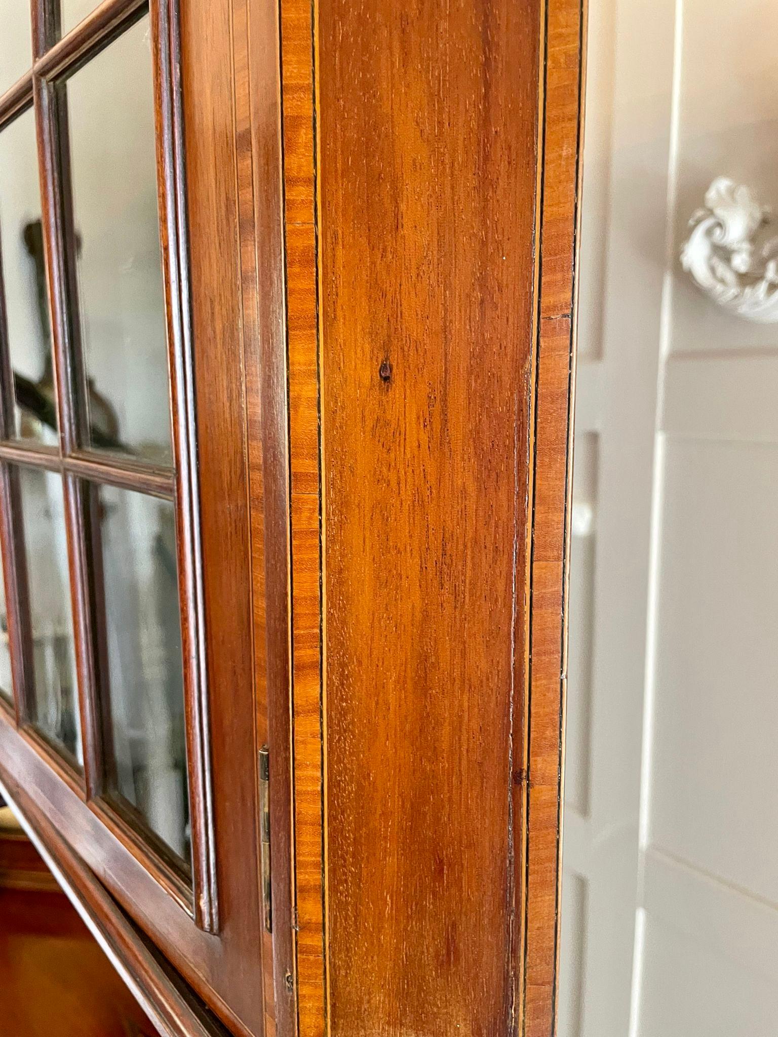 Antique Edwardian Quality Mahogany Inlaid Corner Display Cabinet For Sale 8
