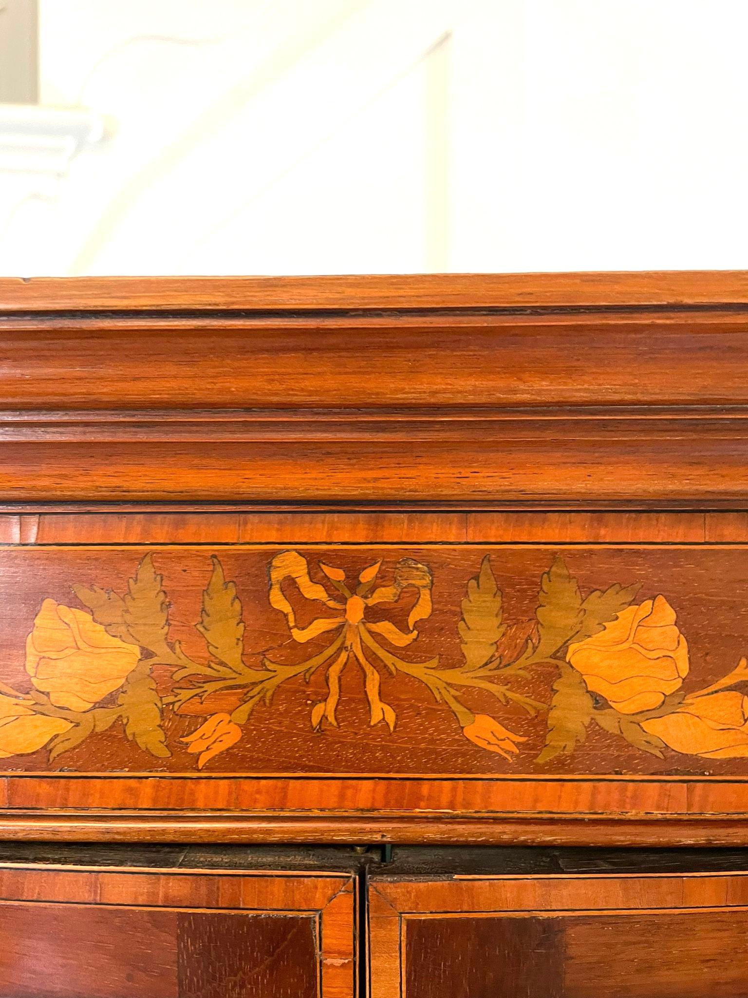 Antique Edwardian Quality Mahogany Inlaid Corner Display Cabinet For Sale 9