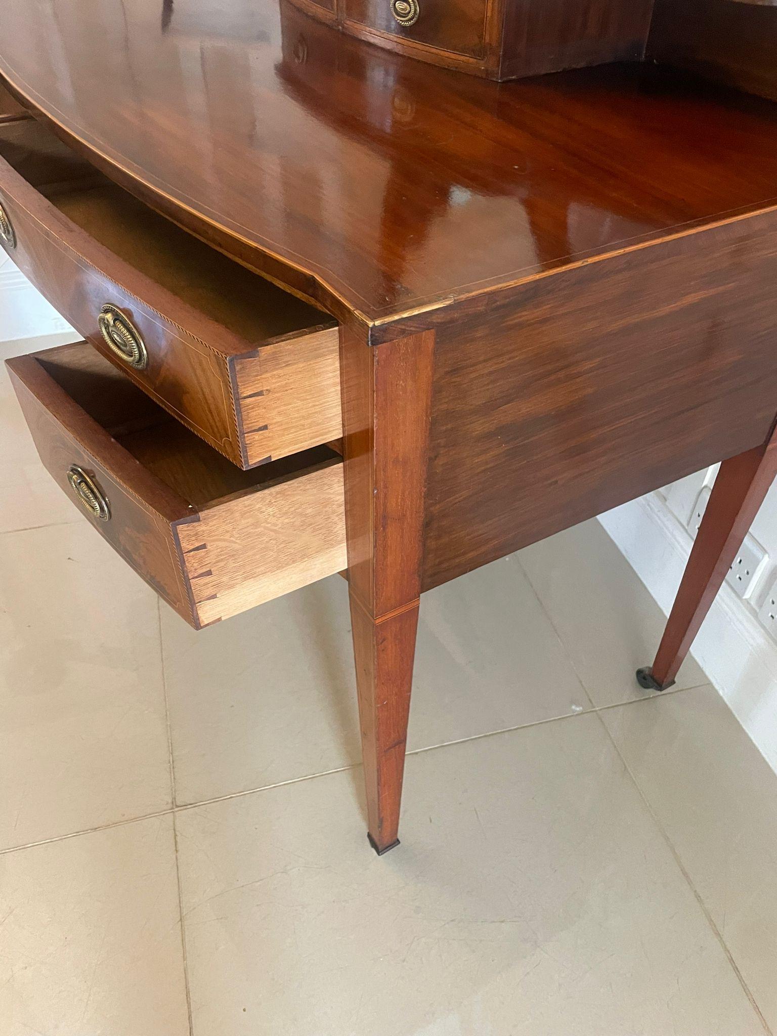 Antique Edwardian Quality Mahogany Inlaid Dressing Table by James Shoolbred In Good Condition In Suffolk, GB