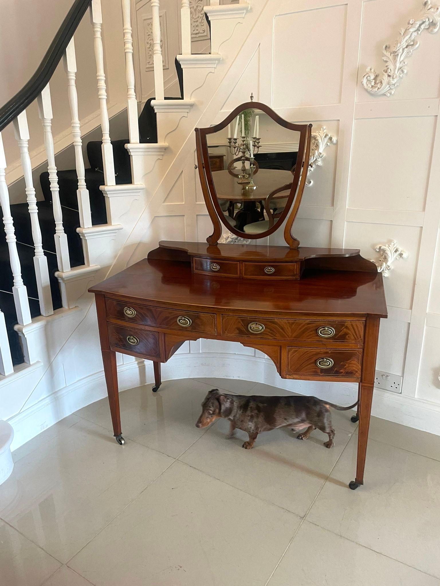 Other Antique Edwardian Quality Mahogany Inlaid Dressing Table by James Shoolbred