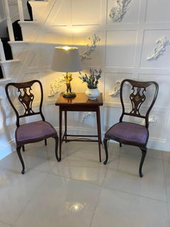 Antique Edwardian Quality Mahogany Inlaid Fold Over Card/Lamp Table