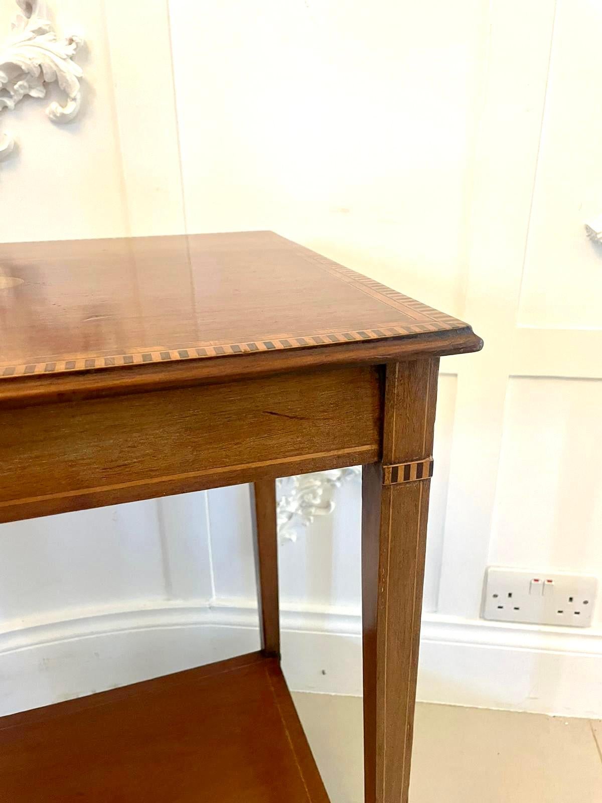 Antique Edwardian Quality Mahogany Inlaid Lamp Table  For Sale 5