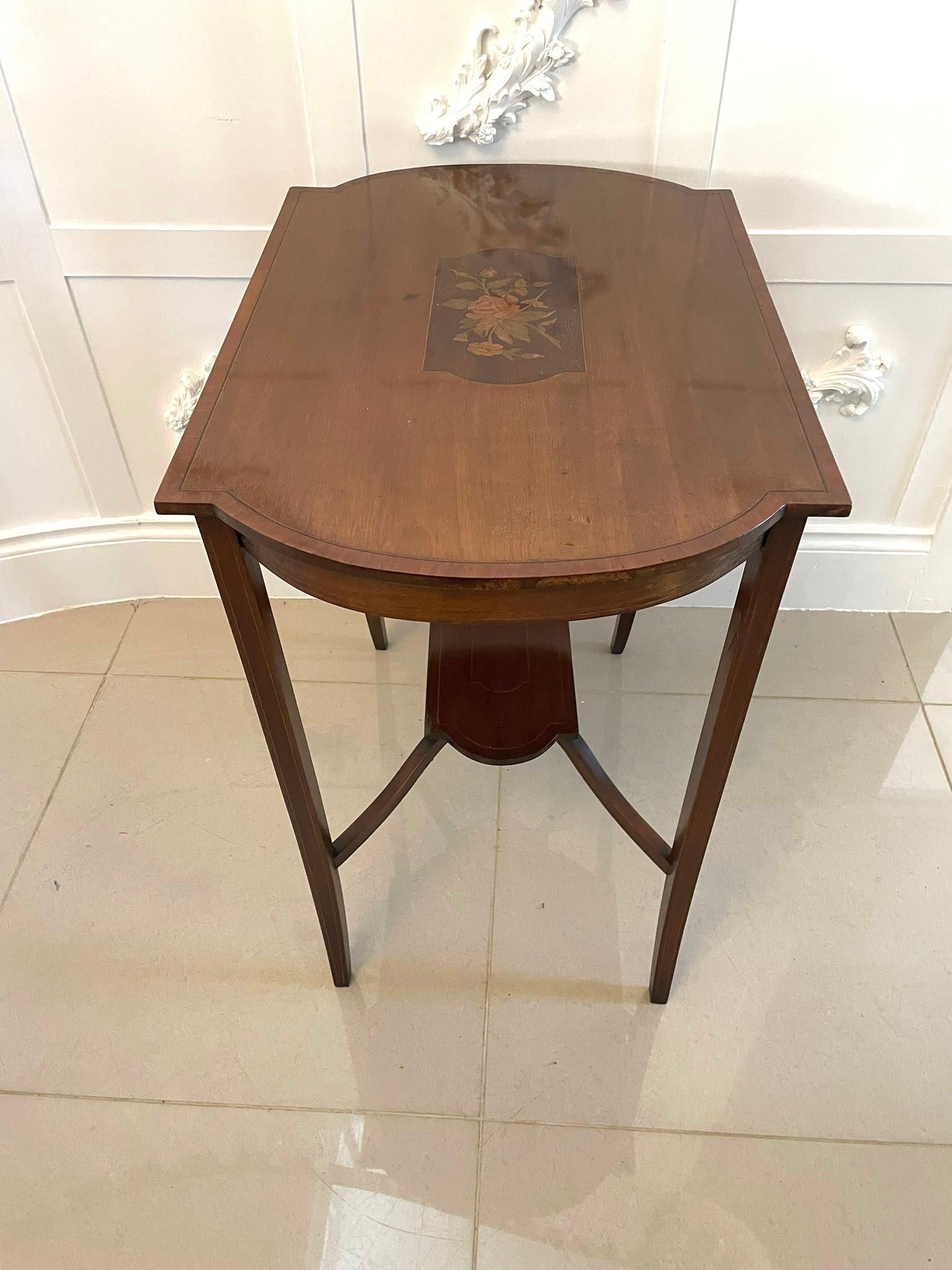 Antique Edwardian Quality Mahogany Inlaid Lamp Table In Good Condition For Sale In Suffolk, GB