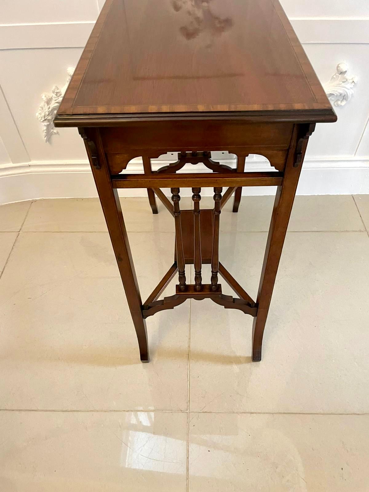 Other Antique Edwardian Quality Mahogany Inlaid Lamp Table  For Sale