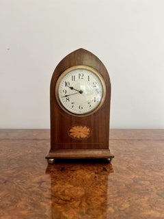 Antique Edwardian quality mahogany inlaid mantle clock