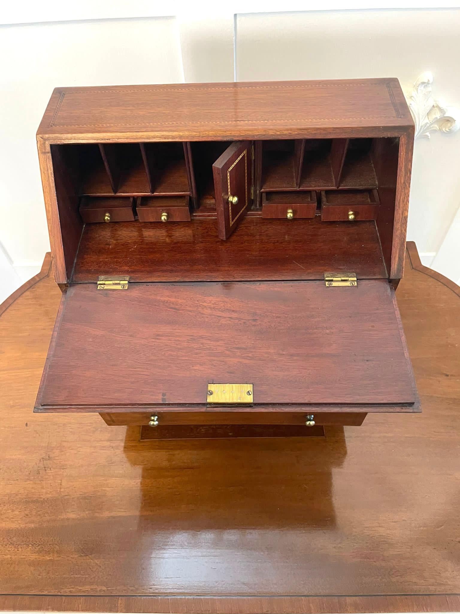 Other Antique Edwardian Quality Mahogany Inlaid Miniature Bureau