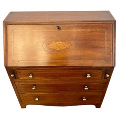 Antique Edwardian Quality Mahogany Inlaid Miniature Bureau