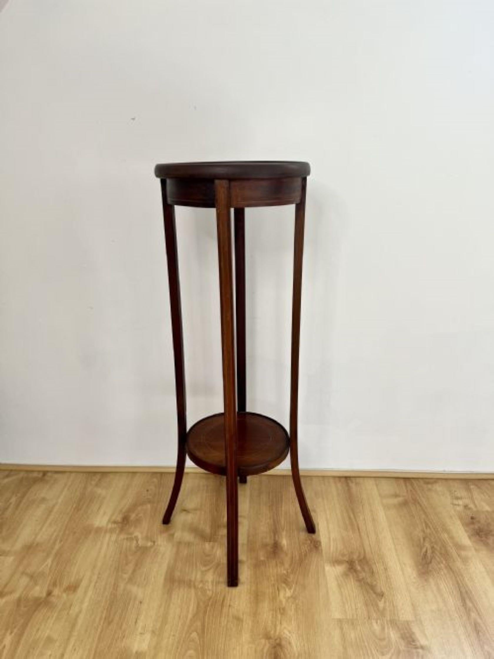 20th Century Antique Edwardian quality mahogany inlaid plant stand  For Sale