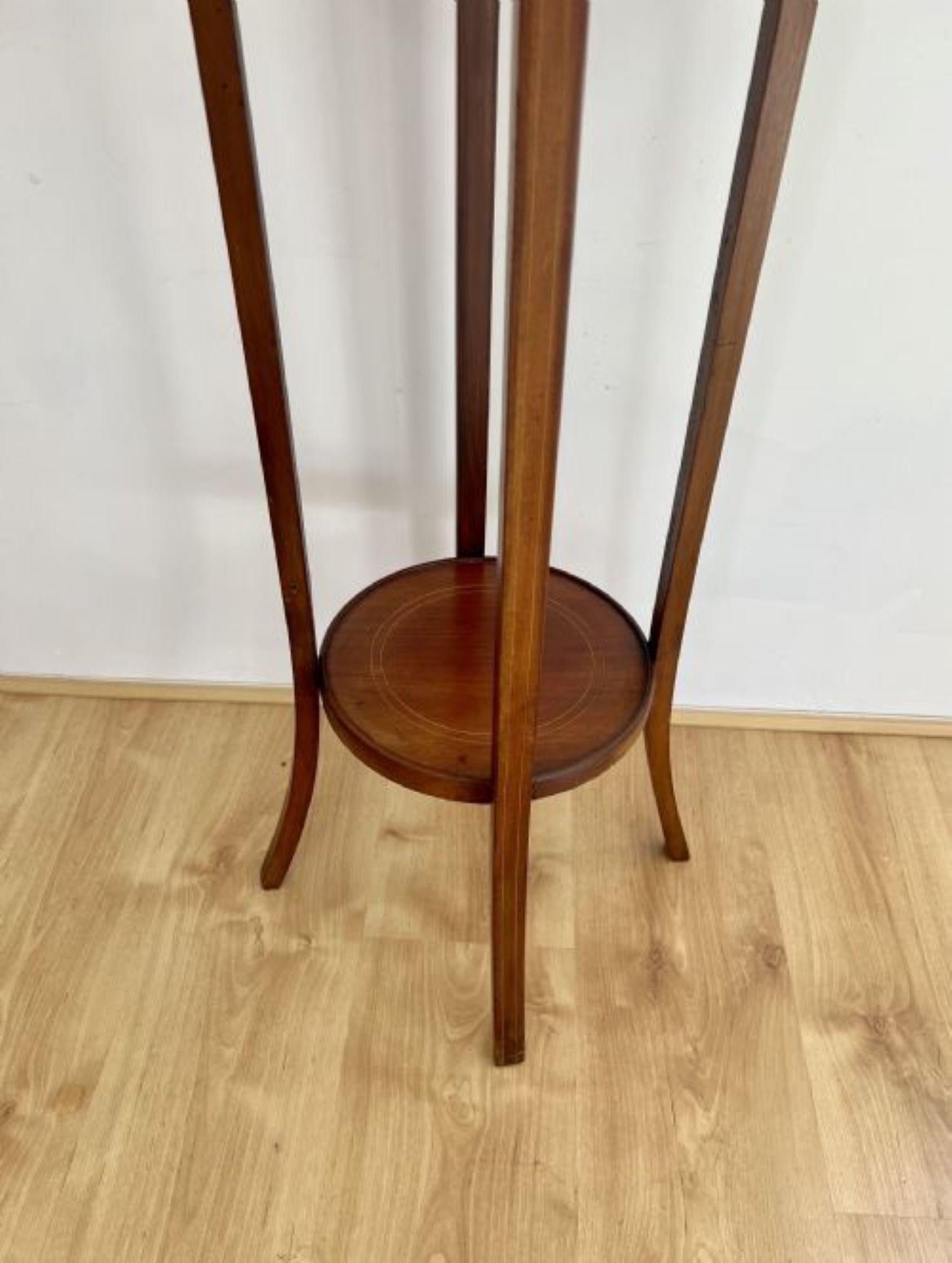 Mahogany Antique Edwardian quality mahogany inlaid plant stand  For Sale