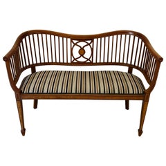 Antike Edwardian Qualität Mahagoni Intarsien Settee