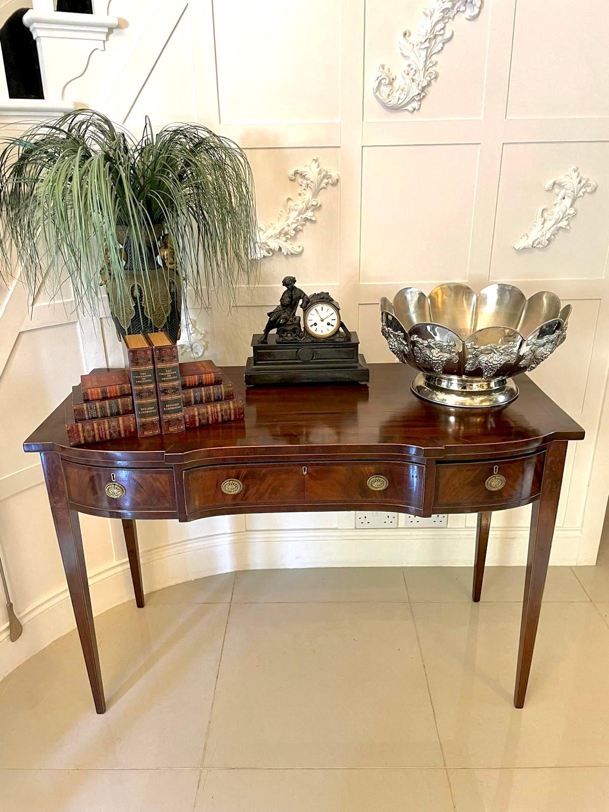 European Antique Edwardian Quality Mahogany Inlaid Side Table