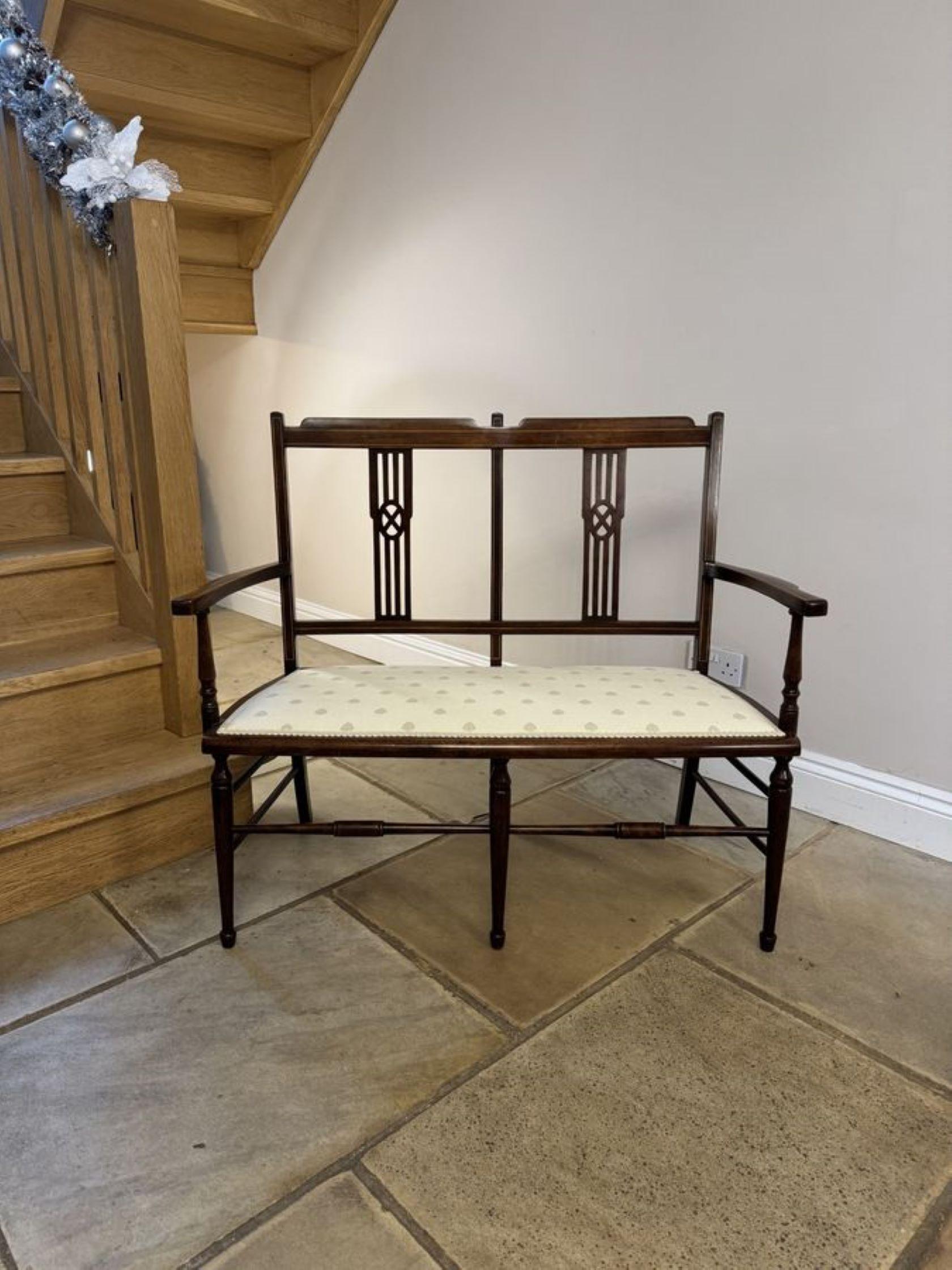 Antique Edwardian quality mahogany inlaid three piece suite For Sale 6