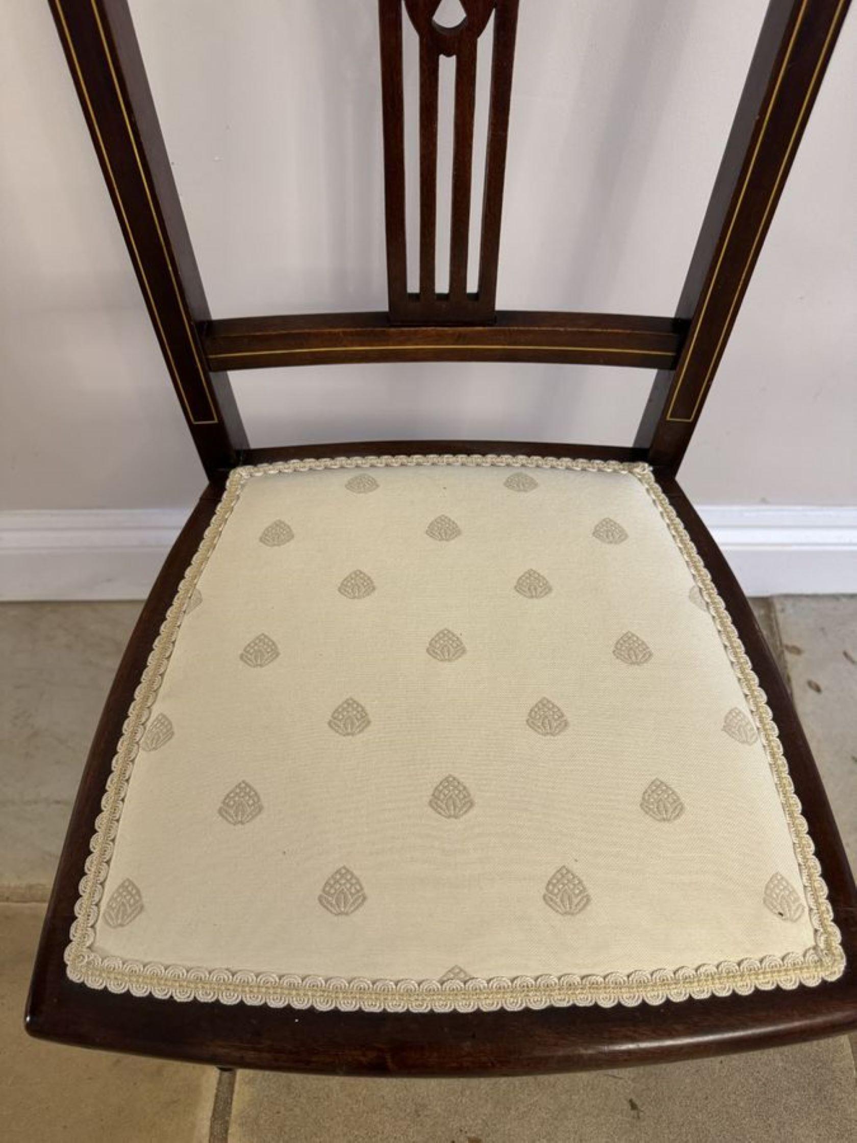 Mahogany Antique Edwardian quality mahogany inlaid three piece suite For Sale