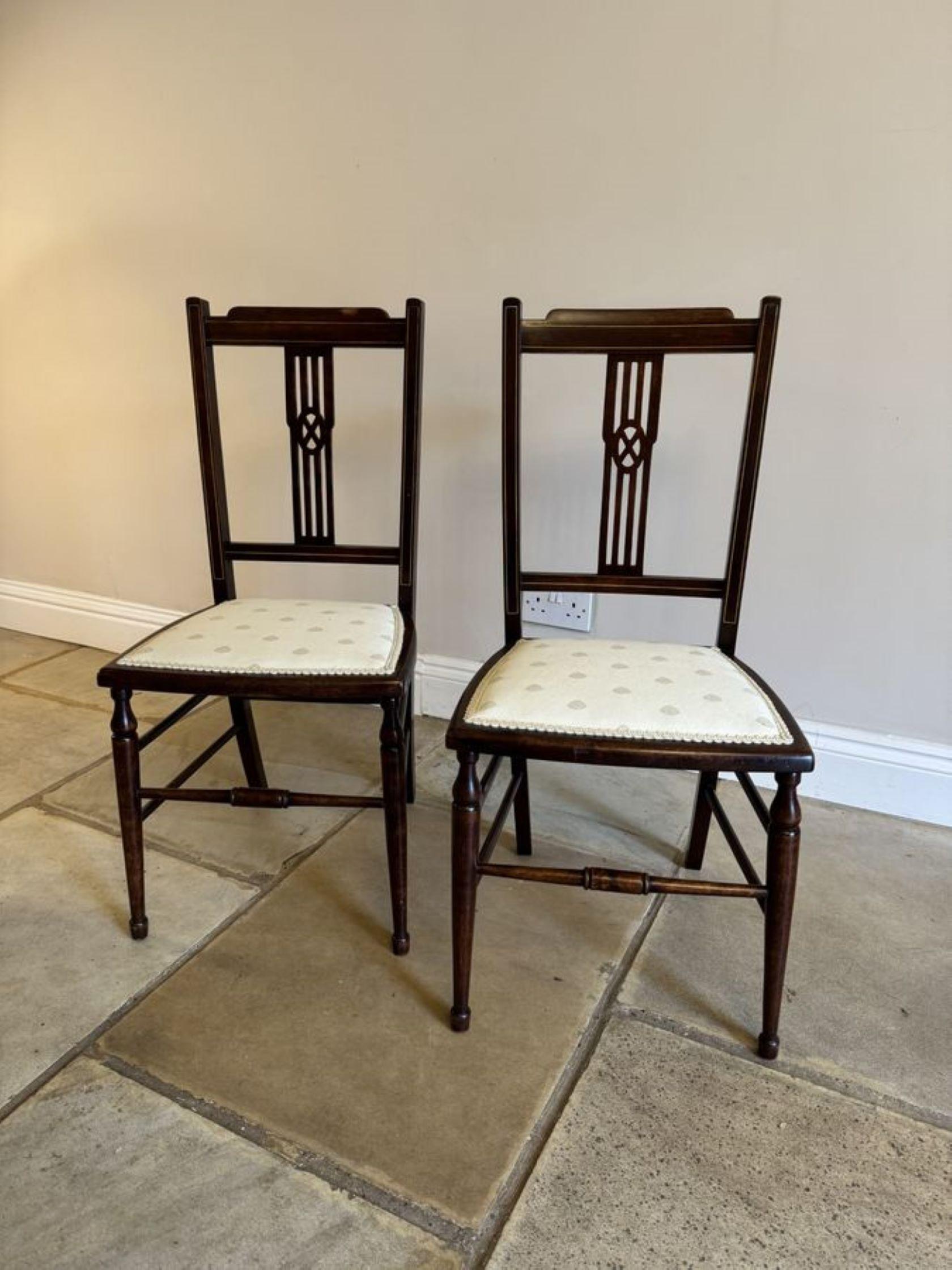 Antique Edwardian quality mahogany inlaid three piece suite For Sale 3