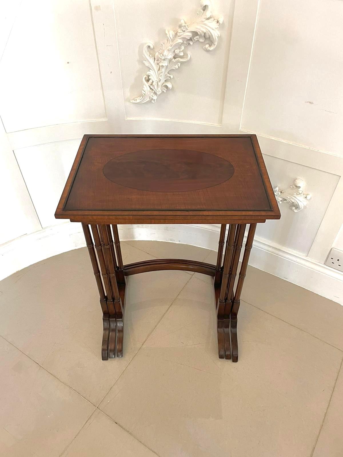 Antique Edwardian Quality Mahogany Nest of 3 Tables 1
