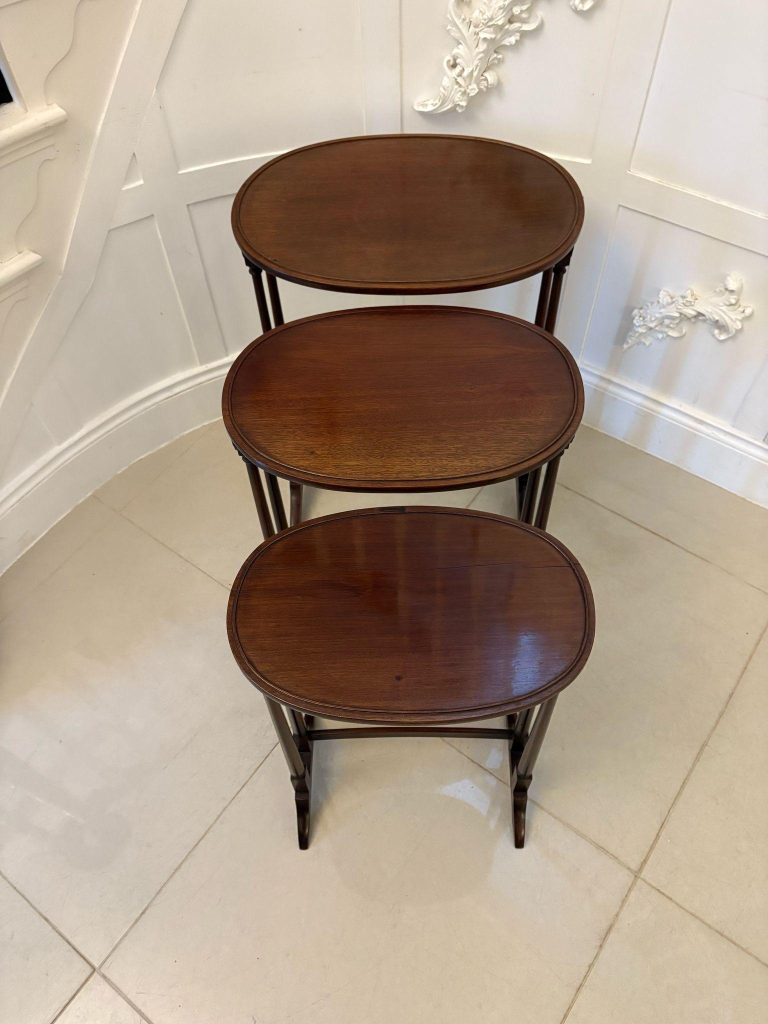 Antique Edwardian Quality Mahogany Nest of 3 Tables For Sale 1