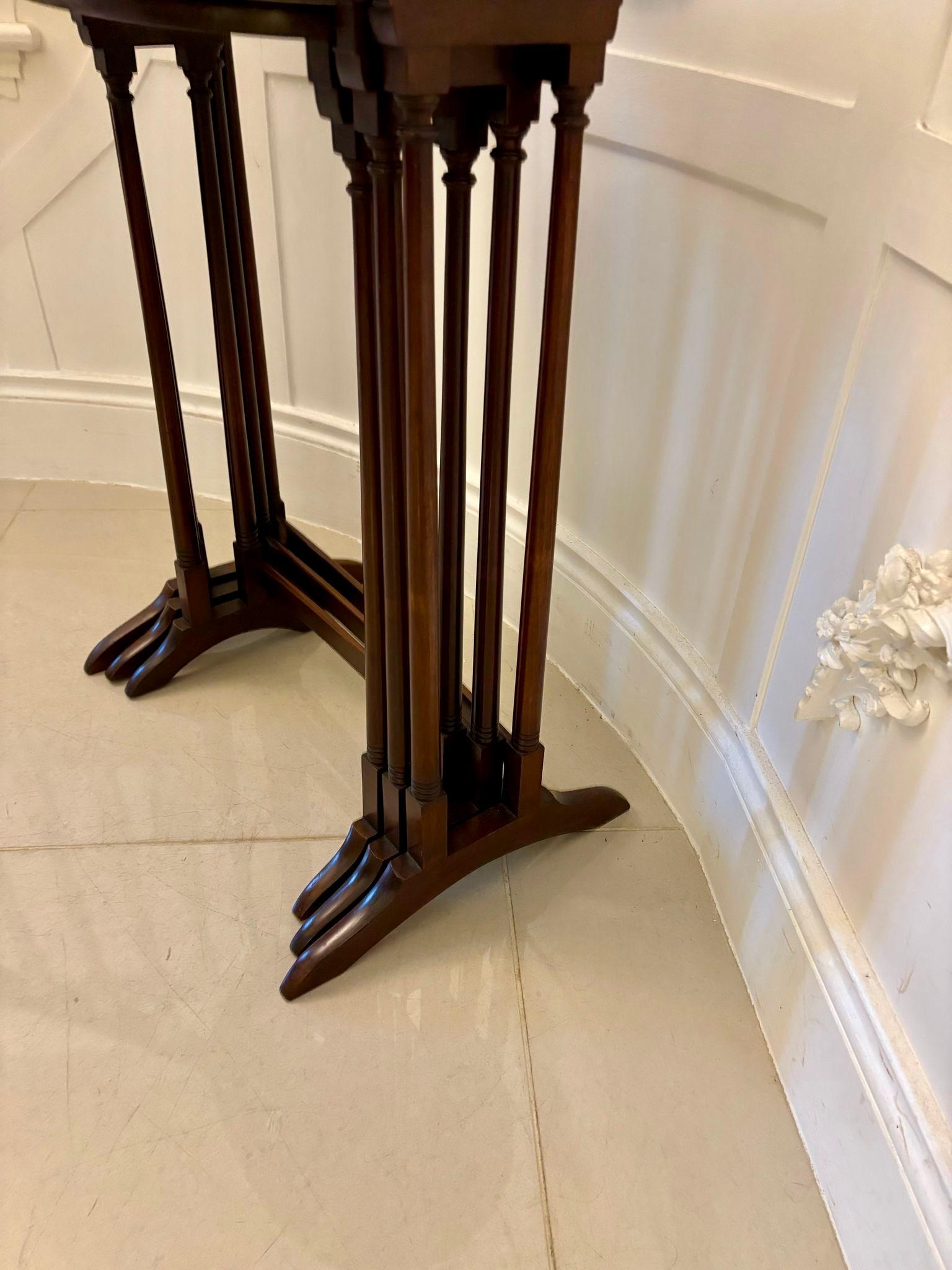 Antique Edwardian Quality Mahogany Nest of 3 Tables For Sale 2