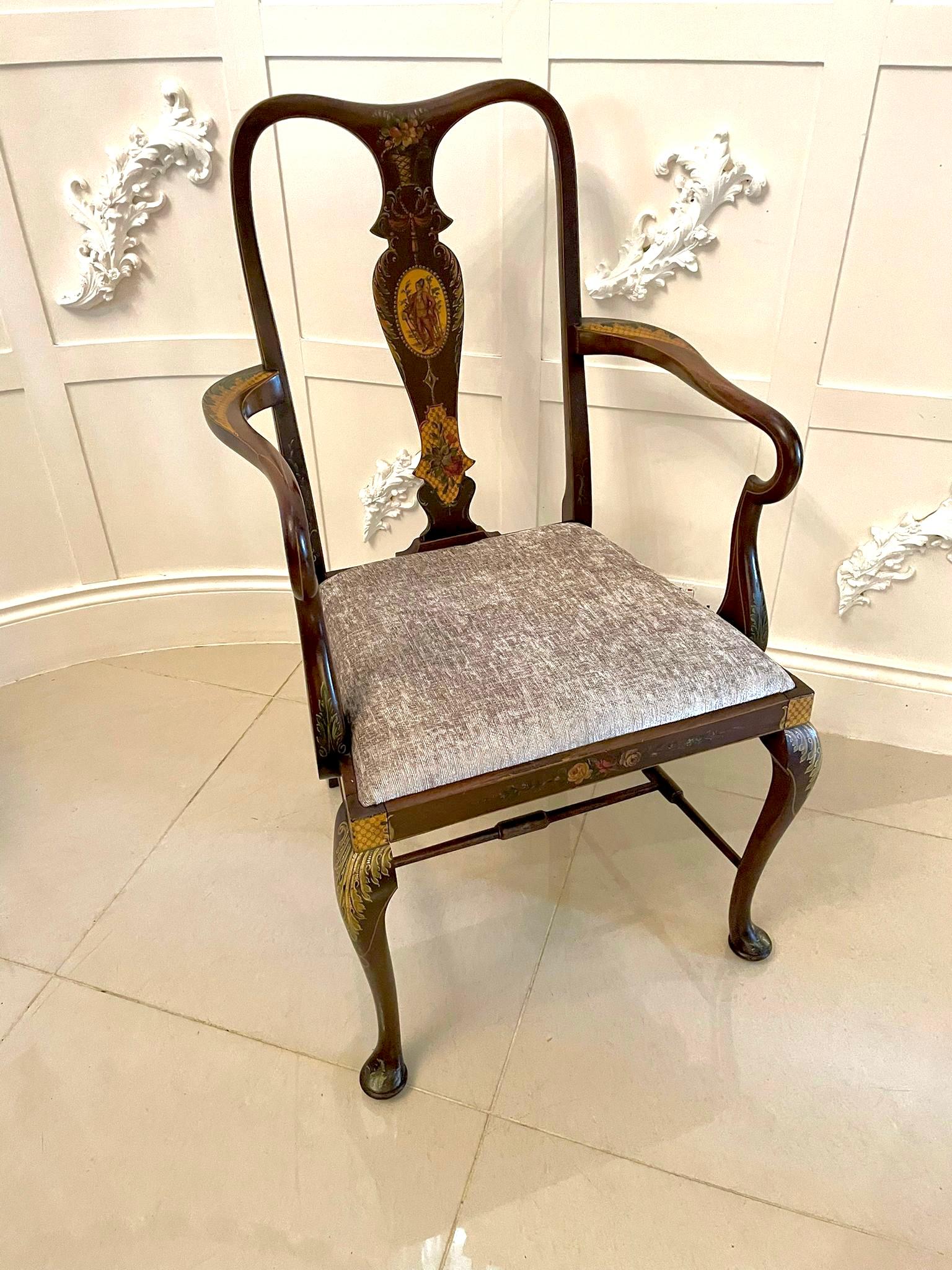 Antike Edwardian Qualität Mahagoni Original dekoriert Schreibtischstuhl im Angebot 6
